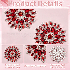 2 шт. сплав с аппликациями из бисера ручной работы со стразами AJEW-FG0004-29D