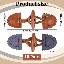 10 пара пряжек из акрила и искусственной кожи&nbsp;DIY-CY0002-25B