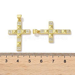 Cremagliera placcatura micro ottone spianare pendenti zirconi&nbsp;KK-Z039-04G