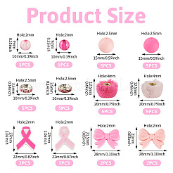 48 шт. набор украшений для самостоятельной сборки на тему осведомленности о раке груди&nbsp;DIY-TA0013-60