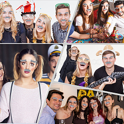 6 шт. самоклеящиеся искусственные усы из плюшевого волокна&nbsp;AJEW-GF0012-286