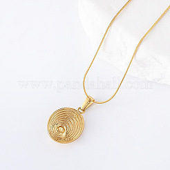 3 шт. ожерелье из нержавеющей стали с многослойной овальной подвеской с ракушечным жемчугом CI3744