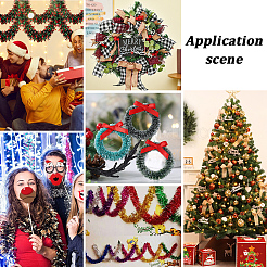 25 ярд полиэстеровой филигранной блестящей мишуры подвесная гирлянда&nbsp;DIY-CY0001-97D