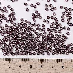 MIYUKIラウンドロカイユビーズ  日本製シードビーズ  （rr386)派手な茄子の裏地  8/0  3mm  穴：1mm  約2111~2277個/50g&nbsp;SEED-X0055-RR0386