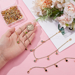 12 шт. 6-цветные цепочки для обуви со стразами из сплава стекла&nbsp;HJEW-DR00105