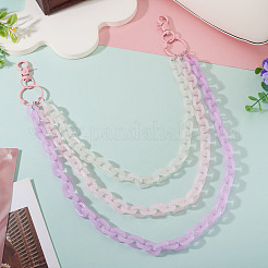 Макарон цвет одноцветный акриловый кабель цепь 3 слоя цепи ремни для брюк&nbsp;HJEW-TAC0118