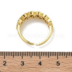 Messing Micro Pave Zirkonia Manschette offene Ringe&nbsp;RJEW-C163-14G