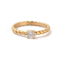 Bague en acier inoxydable 304 avec placage ionique (IP)&nbsp;RJEW-C071-08G