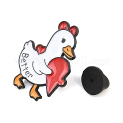 Valentinstags-Emaille-Anstecknadeln mit Herz und Ente&nbsp;JEWB-B041-01A