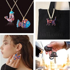 Подвески из сплава с принтом в 18 стилях ENAM-CJ0005-30