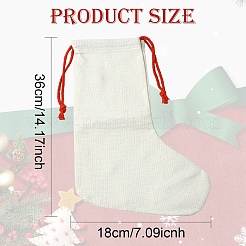 Льняная термопереводная рождественская подвеска в виде чулка&nbsp;AJEW-YWC0001-09