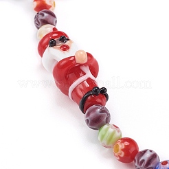 Мобильные ремни ручной работы лэмпворк из бисера на рождество HJEW-JM00446-02