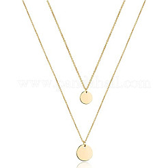 Модные ретро сплав двухслойные дисковые подвески ожерелья для украшения свитера&nbsp;FS-WG087D1-07