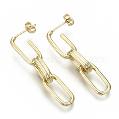 Clous d'oreilles avec pendentif en laiton&nbsp;EJEW-S201-225G-NF