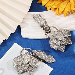 2 pz fermagli a scatto in lega di strass a forma di fiore&nbsp;FIND-FH0018-22B