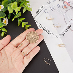 5 пара крючков для сережек из латуни с микропаве из кубического циркония в форме листа&nbsp;KK-BBC0005-19