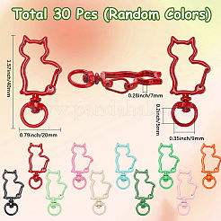 30 шт. окрашенные распылением экологически чистые карабины из сплава с поворотными крючками FIND-SC0016-41