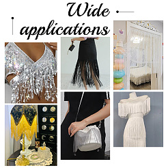 5 ярд блестящего полиэстерового кружева с кисточками&nbsp;OCOR-GA0001-55B