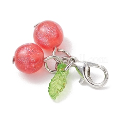 6 шт. подвесных украшений из акрила и смолы с имитацией кошачьего глаза 6 цветов&nbsp;HJEW-JM03888