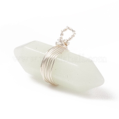 蓄光ガラスチャーム  シルバートーンの銅線を巻いた  弾丸  銀  11x23x7mm  穴：1.6mm&nbsp;PALLOY-JF01802-01
