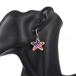 Стекло бисер болтающиеся серьги&nbsp;EJEW-MZ00695