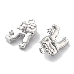 Placage de rack pendentifs en zircone cubique clair en laiton&nbsp;KK-M102-21P-A