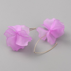 Серьги с подвесками из акрилового цветка&nbsp;EJEW-WH0009-30C