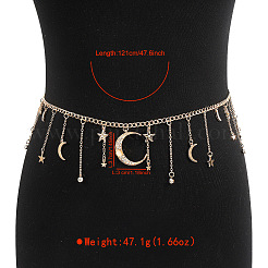 Mondstern Eisen Kristall Strass Quaste Taille Bauchketten für Frauen&nbsp;FS-WGB2333-01
