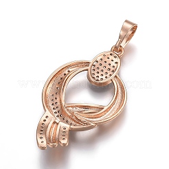 Латунные микро-плиты из кубического циркония SJEW-F189-08KCG