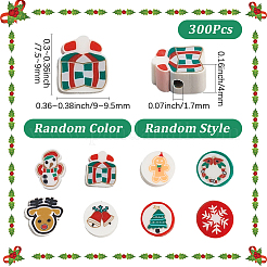 300шт бусины из полимерной глины ручной работы&nbsp;CLAY-SP0001-15