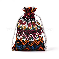 Jute-Verpackungsbeutel im Ethno-Stil&nbsp;ABAG-N009-06B-01