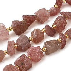 Необработанные грубые натуральные клубничные бусины из кварца G-Z087-A09