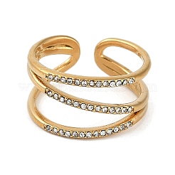 Кольцо-манжета из нержавеющей стали 304 с ионным покрытием (IP) со стразами RJEW-D083-01G