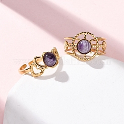 Регулируемые открытые манжетные кольца из нержавеющей стали 304 RJEW-A071-02B-G