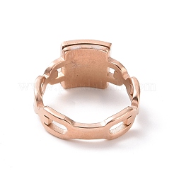 Anillo de dedo cuadrado de acrílico negro&nbsp;RJEW-D120-08RG