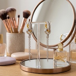 Pendientes de aro con borla y cadena de latón con micro circonitas cúbicas para mujer.&nbsp;WGBBBBD-02
