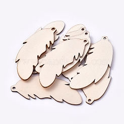 Gros pendentifs en bois non teint&nbsp;WOOD-TAC0003-46
