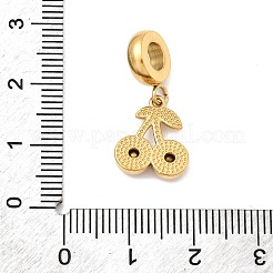 Подвески-шармы в виде фруктов со стразами гиацинт из нержавеющей стали 304 в европейском стиле&nbsp;STAS-D153-24G