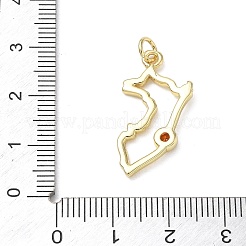 Pendentifs en laiton sertis de micro-pavés de zircon cubique orange foncé&nbsp;KK-CBA56EF-10G