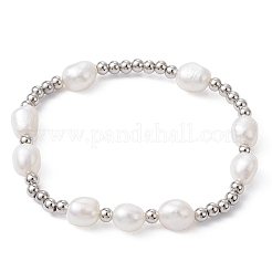 Ensemble de bracelets extensibles en perles naturelles et en laiton pour femmes&nbsp;BJEW-JB09662-02