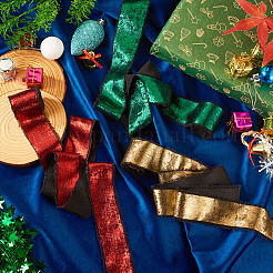 Thème de Noël 3 rouleau 3 couleurs ruban effiloché en polyester&nbsp;DIY-TA0011-47B