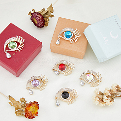 6 шт. двухцветный глаз из стразов с булавкой-слезинкой&nbsp;JEWB-HY0001-12