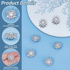 6 bouton en laiton micro pavé de zircone cubique transparente&nbsp;KK-FG0001-26B