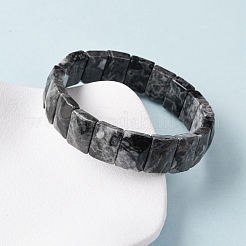 Прямоугольные браслеты из натуральных бусин из картографического камня для женщин и мужчин BJEW-Z149-01G