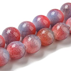Gefärbt natürlichen weißen Jade Perlen Stränge&nbsp;G-F764-02D