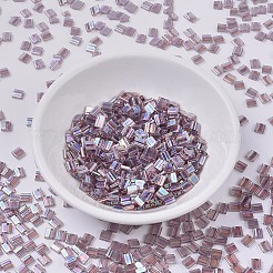 MIYUKIティラビーズ  日本製シードビーズ  2穴  （tl256)トランスペアレントスモーキーアメジストab  5x5x1.9mm  穴：0.8mm  約590個/50g&nbsp;SEED-X0054-TL0256