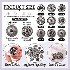 9 стиль заклепки из сплава декоративные BUTT-SW0001-05