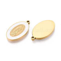 Религиозные овальные подвески из нержавеющей стали 304 с эмалью.&nbsp;STAS-T073-14G