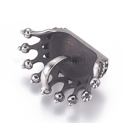 304ステンレスペンダント  クラウン  ミックスカラー  18x35x12.5mm  穴：6.5x11mm&nbsp;STAS-G207-05