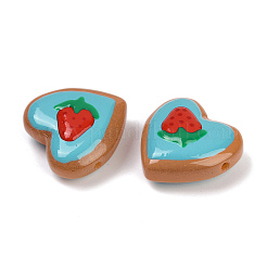 Нити бусин-лэмпворк в форме сердца ручной работы LAMP-P069-04A-01